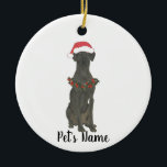 Personalized Great Dane Keramik Ornament<br><div class="desc">Machen Sie die schöne Liste in diesem Jahr mit einem personalisierten Ornament Ihrer Lieblings-kleine Elf!</div>