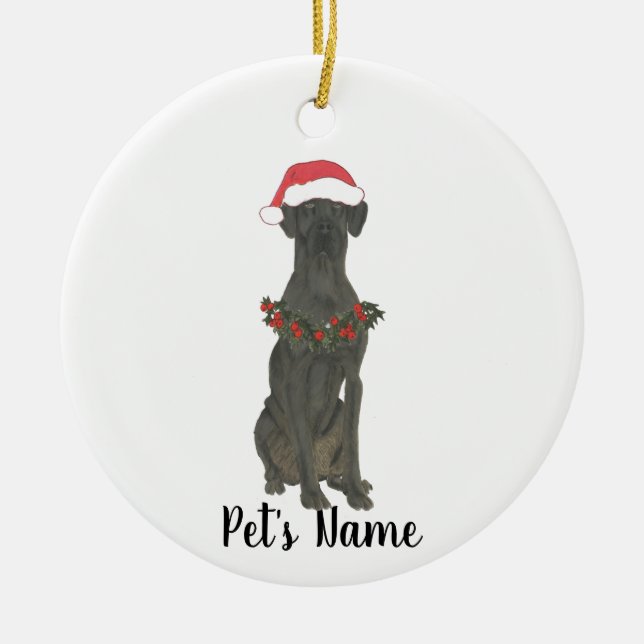 Personalized Great Dane Keramik Ornament (Vorne)