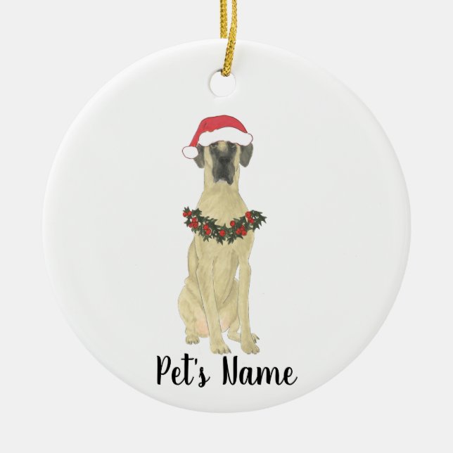 Personalized Great Dane Keramik Ornament (Vorne)