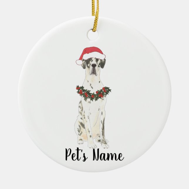 Personalized Great Dane Keramik Ornament (Vorne)