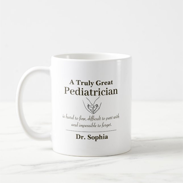 Personalized Great Pediatrician Appreciation Gift Kaffeetasse (Links)