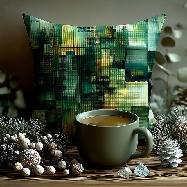Personalized Green Abstract Name Pillow Kissen (Von Creator hochgeladen)