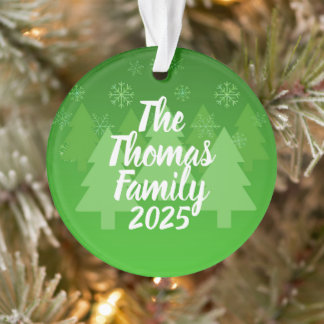Personalized Green Acrylic Christmas Ornament