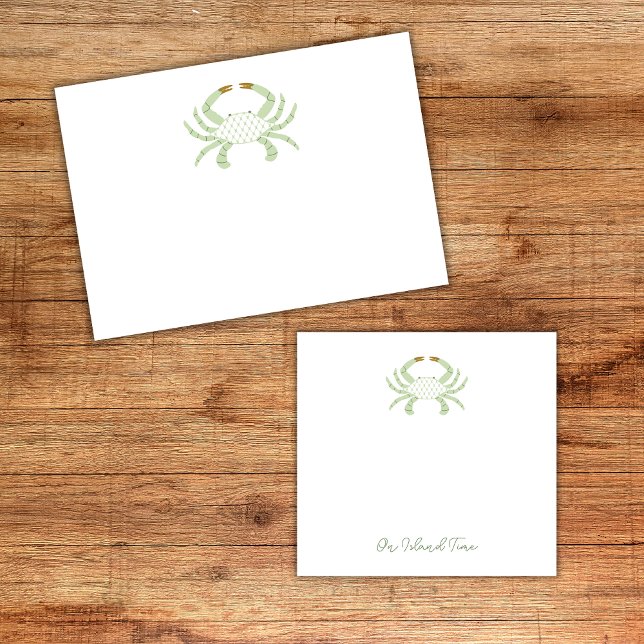 Personalized Green Chic Crab, Beach Sticky Notes Post-it Klebezettel (Von Creator hochgeladen)