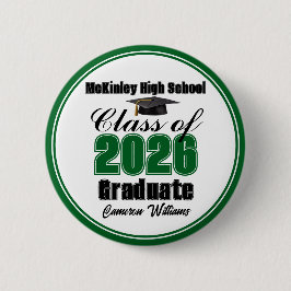 Personalized Green Class of 2026 Graduation Party Button