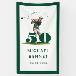 Personalized Green Golf 50th Birthday Banner