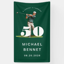 Personalized Green Golf 50th Birthday  Banner