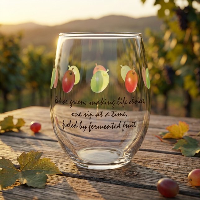 Personalized Green Grape Whine Session Weinglas Ohne Stiel (Von Creator hochgeladen)