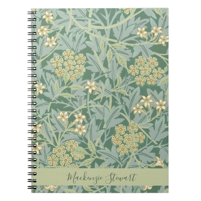 Personalized Green Jasmine Floral Pattern Notizblock (Vorderseite)