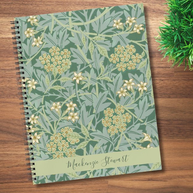 Personalized Green Jasmine Floral Pattern Notizbuch (Von Creator hochgeladen)