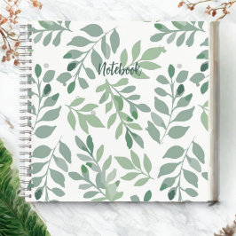 Personalized Green Leaf Spiral Notebook Notizbuch
