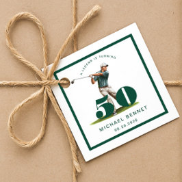 Personalized Green Sports Golf 50th Birthday Geschenkanhänger
