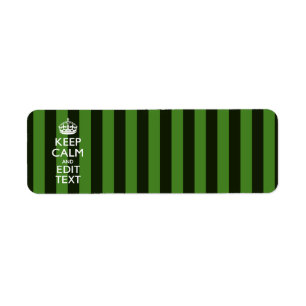 Personalized Green Stripes Keep Calm Your Text
