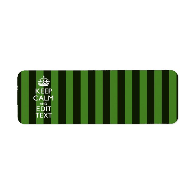 Personalized Green Stripes Keep Calm Your Text (Vorne)