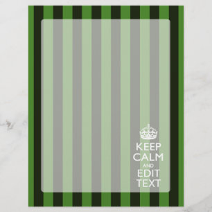 Personalized Green Stripes Keep Calm Your Text