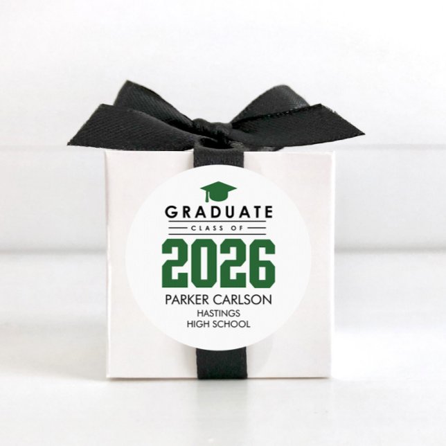 Personalized GreenClass of 2026 Graduation Sticker (Von Creator hochgeladen)