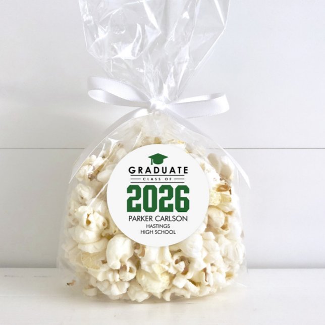 Personalized GreenClass of 2026 Graduation Sticker (Von Creator hochgeladen)