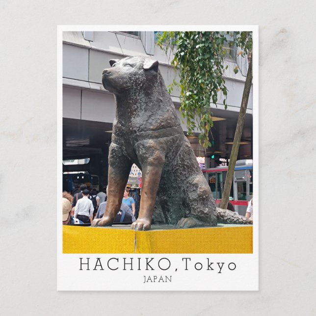 Personalized, Greetings from TOKYO, Hachiko, Japan Postkarte (Vorderseite)