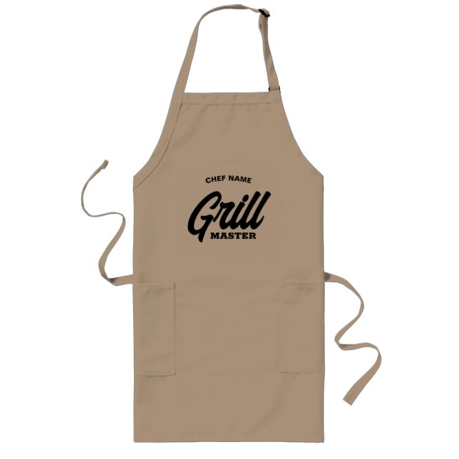 Personalized Grill Master BBQ apron with pockets Lange Schürze (Vorne)