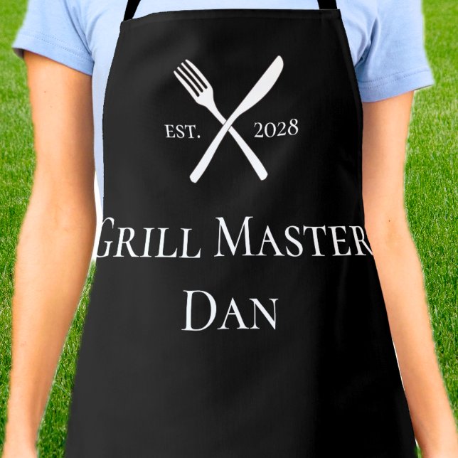 Personalized Grill Master BBQ utensils EST. Year Schürze (Personalized Grill Master BBQ utensils EST. Year Apron)