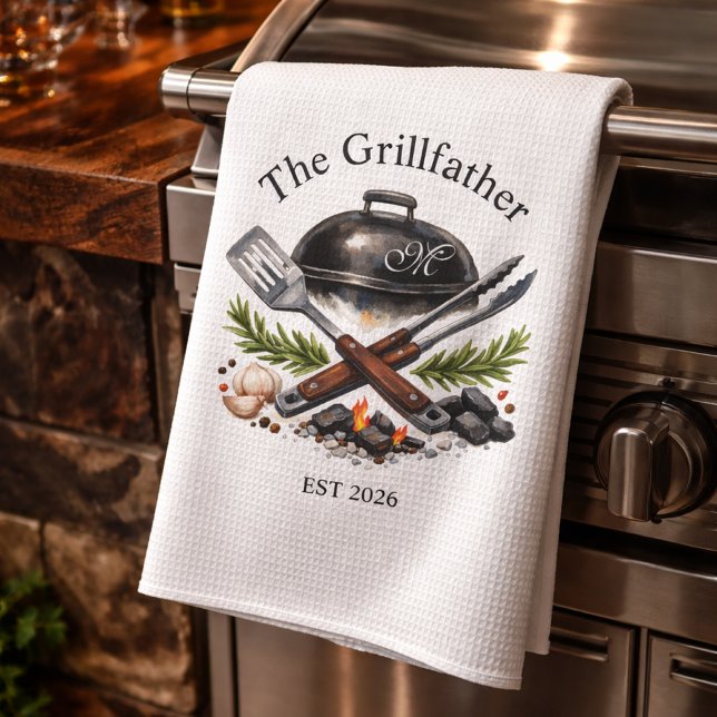 Personalized Grillfather Monogram Geschirrtuch (Von Creator hochgeladen)
