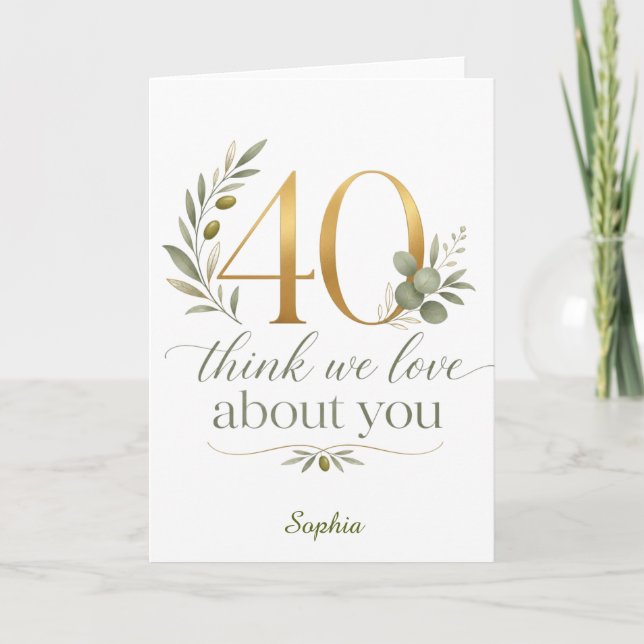Personalized Group 40th Birthday Gift Karte (Vorderseite)