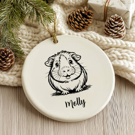 Personalized Guinea Pig Christmas Keramik Ornament