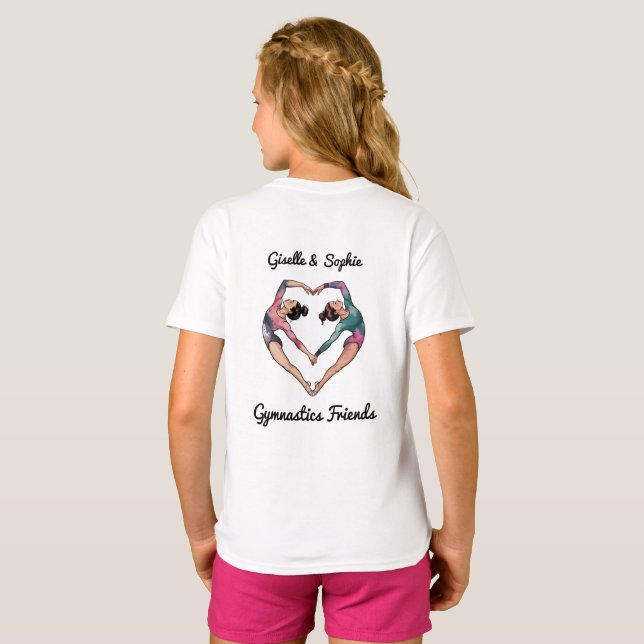 Personalized Gymnastics Friends T-Shirt (Schwarz voll)