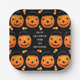Personalized Halloween Party Treat Paper Plates Pappteller