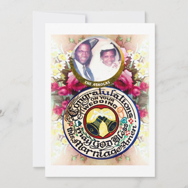 Personalized Hand carved Gourd Wedding Gift Card Feiertagskarte (Vorderseite)