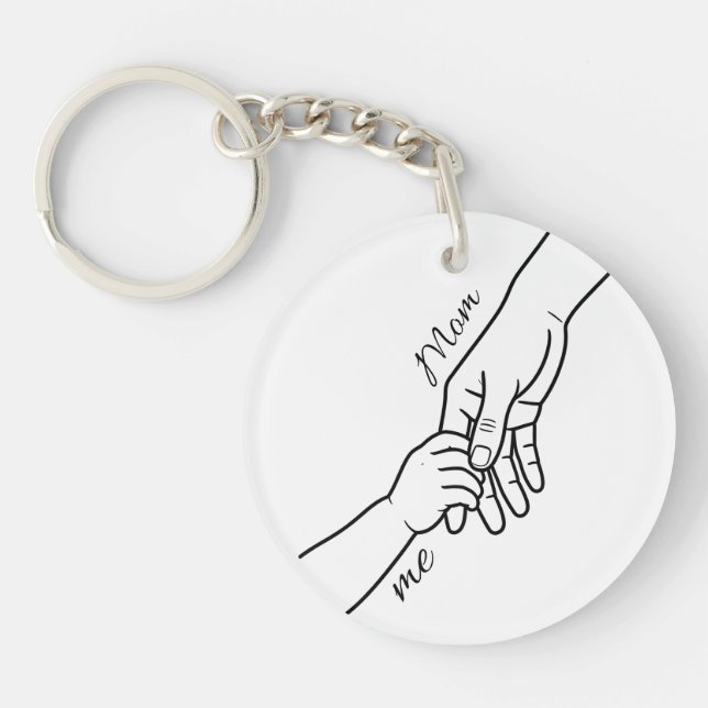 Personalized Hand Holding Keychain Schlüsselanhänger (Vorderseite)