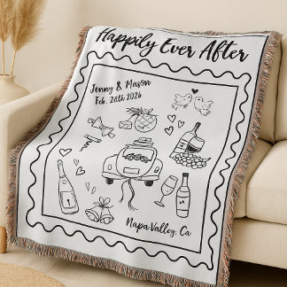 Personalized “Happily Ever After” Wedding Blanket  Decke