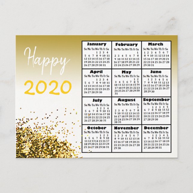 Personalized Happy 2020 New Year Personalized Postkarte (Vorderseite)