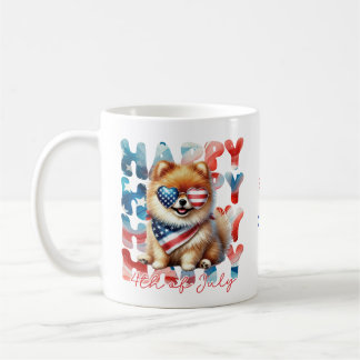 Personalized Happy 4th of July Pomeranian  Kaffeetasse