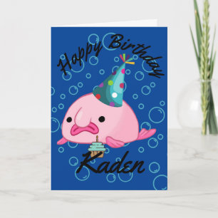 Personalized Happy Birthday Blobfish   Card Karte
