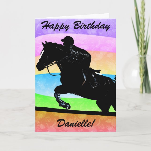 Personalized Happy Birthday Horse Card Karte (Vorderseite)