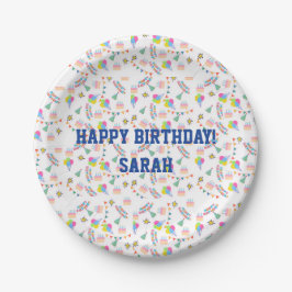 Personalized happy birthday plate pappteller