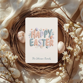 Personalized Happy Easter Family Greeting Card Feiertagskarte