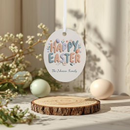 Personalized Happy Easter Family Ornament Aus Metall