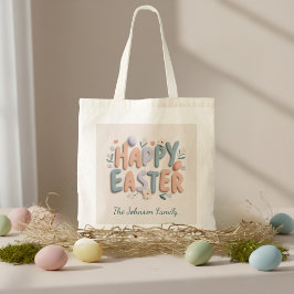 Personalized Happy Easter Family Tote Bag Tragetasche