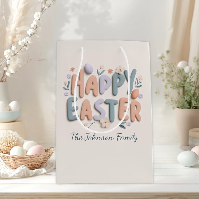 Personalized Happy Easter Gift Bag Mittlere Geschenktüte (Von Creator hochgeladen)