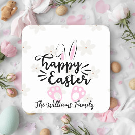 Personalized Happy Easter Paper Coaster Rechteckiger Pappuntersetzer