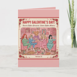 Personalized Happy Galentine's Day Pizza Card Karte