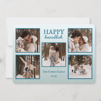 Personalized Happy Hanukkah Card with Photos Feiertagskarte