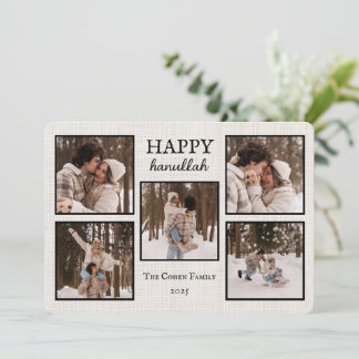 Personalized Happy Hanukkah Card with Photos Feiertagskarte