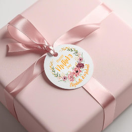 Personalized Happy Mother’s Day Floral Favor Tag Geschenkanhänger