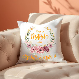 Personalized Happy Mother’s Day Floral Pillow Kissen