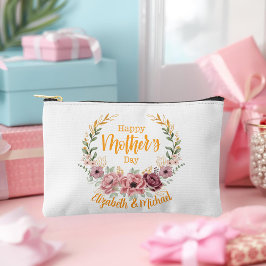Personalized Happy Mother’s Day Floral Pouch Zubehörtasche