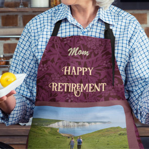 Personalized Happy Retirement Gifts for Mom Red Schürze