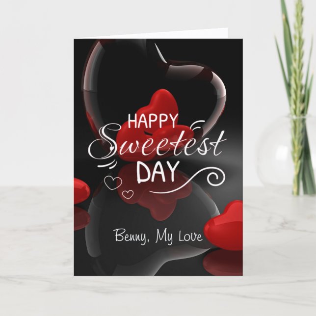 Personalized Happy Sweetest Day with Message  Karte (Vorderseite)